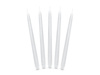 Frosted cone candles - 24 cm - white - 10 pcs.