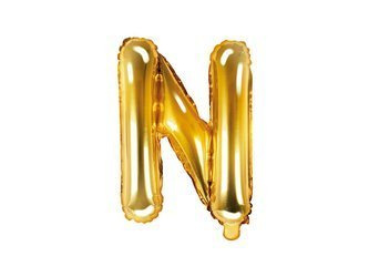 Foil balloon - Letter "N" - Gold - 35 cm