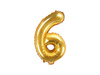 Foil balloon - Number "6" - Gold - 35 cm 