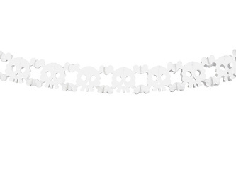 Paper Garland - Skulls - White - 300cm