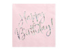 Paper napkins - Happy Birthday - Powder pink - 20 pieces