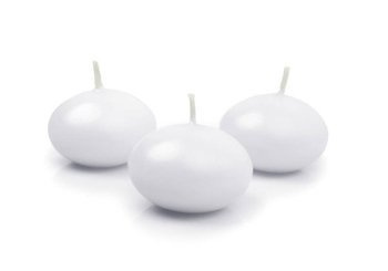 Floating frosted candle - 5 cm - white - 10 pcs.