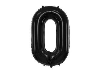 Foil balloon - Number "0" - Black - 86 cm