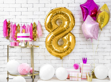 Foil balloon - Number "8" - Gold - 86 cm