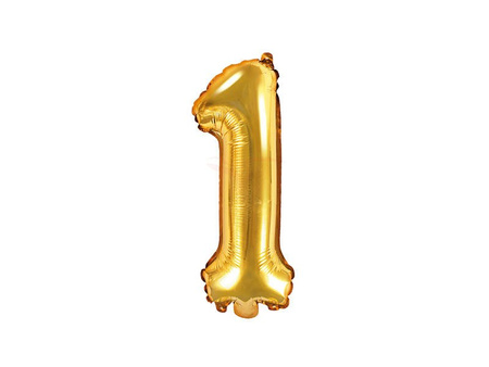 Foil balloon - Number "1" - Gold - 35 cm 