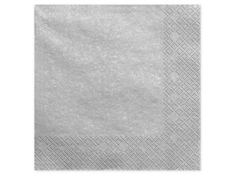 Paper napkins - Silver - Metallized - 40x40cm - 20 pieces