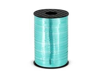 Plastic ribbon - metalized turquoise - 5mm/225m - 1 pc.