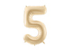 Foil balloon - Number 5 - beige - 72 cm