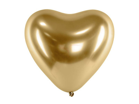 Latex balloons 30cm - Hearts - Glossy - Gold - 50 pieces