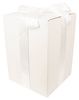 WHITE CARDBOARD BOX - with light cream ribbon - 35x25x25cm