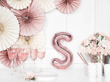 Foil balloon - Letter "S" - Pink Gold - 35 cm