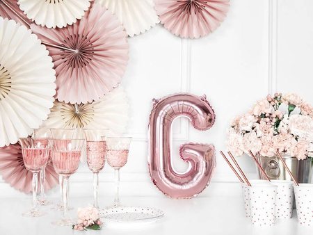 Foil balloon - Letter "G" - Pink Gold - 35 cm