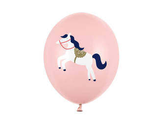 Balloons 30 cm - Horse - Pastel Pale Pink - 6 pcs