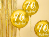 Foil Balloon - Round - 70th Birthday! - Gold - 45cm