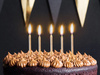 Smooth birthday candles - gold - 6 cm - 6 pcs.