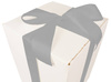 WHITE CARDBOARD BOX - with silver ribbon - 35x25x25cm