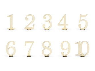 Table numbers - Wooden - 10.5 cm - 10 pieces