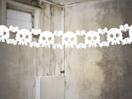 Paper Garland - Skulls - White - 300cm