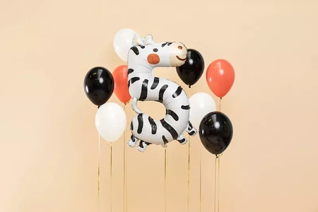 Foil balloon - Number 5 - Zebra - 68 x 98 cm - 1 pc.