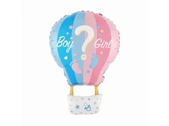 Foil Balloon "Hot Air Balloon" - Boy or Girl - 52 x 80 cm