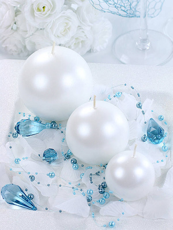  Ball Candle - Metalized - Pearl - 8cm - 1 piece