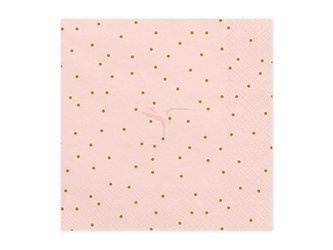 Paper napkins - Light Pink - Golden Dots - 33 x 33cm - 20 pcs