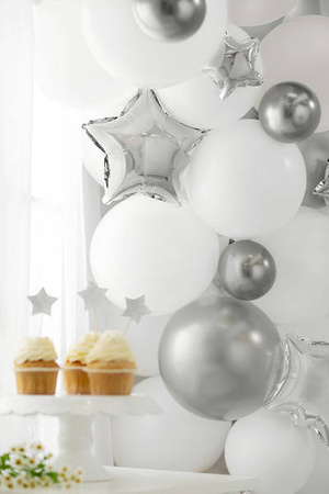 Glossy balloons 12 cm - Dark Silver - 50 pcs