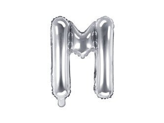 Foil balloon - Letter "M" - Silver - 35 cm