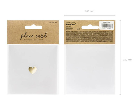 Business cards for the table - Heart - 10 x 5 cm - 10 pieces