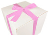 WHITE CARDBOARD BOX - with pink ribbon - 40x40x40cm