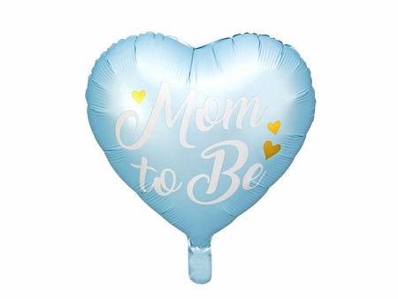 Foil balloon - Blue Heart - Mom to Be - 45cm