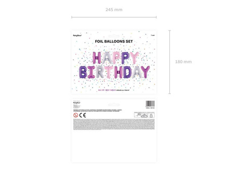 Foil balloon - Happy Birthday - Mix - 340 x 35 cm