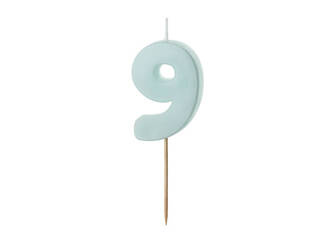 Birthday candle - Number 9 - mint - 5,5cm - 1pc.