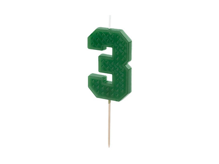 Birthday candle - Number 3 - Blocks - 6 cm