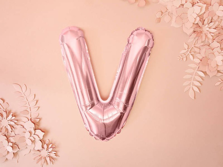 Foil balloon - Letter "V" - Pink Gold - 35 cm