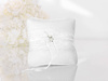 Wedding ring pillow - Lace - White ribbon - 16 x 16 cm