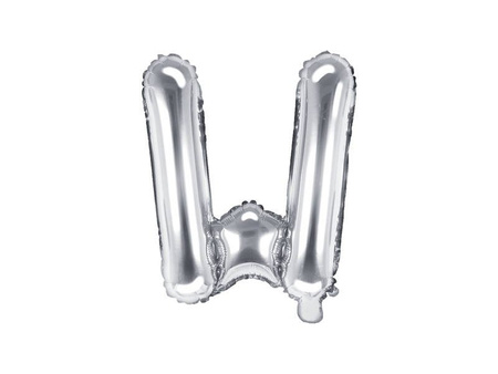 Foil balloon - Letter "W" - Silver - 35 cm