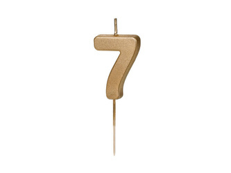 Birthday candle - Number 7 - Gold - 4.5 cm