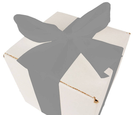 WHITE CARDBOARD BOX - with silver ribbon - 15x15x15cm