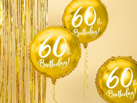 Foil Balloon - Round - 60th Birthday! - Gold - 45cm