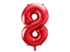 Foil balloon Numeral "8" Eight - 86 cm - red