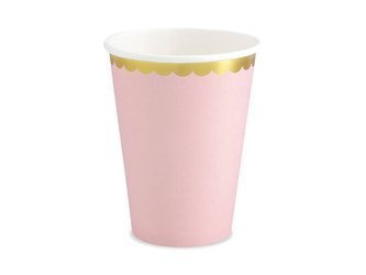 Paper cups - Light pink - 220ml - 6 pcs.