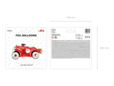 Foil balloon - Car - Red - 93 x 48 cm