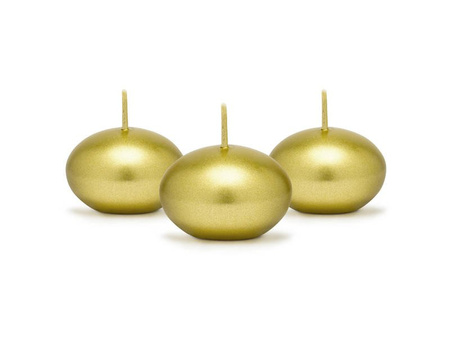 Metalized floating candles - 4 cm - gold - 50 pcs.