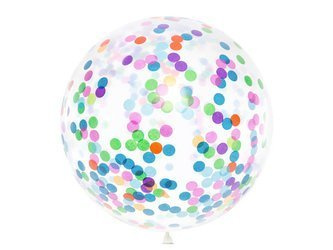 Latex Balloon - Round - Colorful Confetti - 1 meter