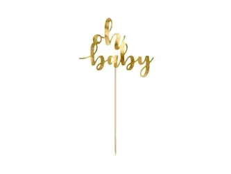 Cake topper - Oh Baby - gold - 25 cm - 1 pc.