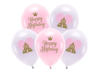 ECO balloons 33 cm - Happy Birthday - Mix - 5 pcs.