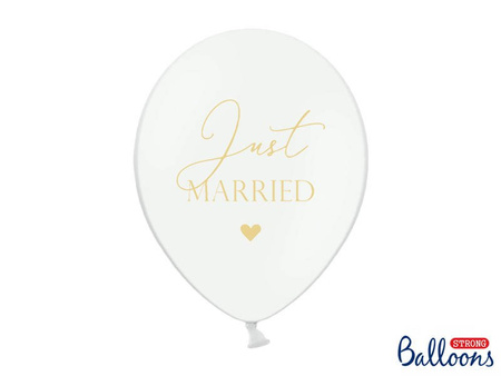 Strong 30cm balloons - Just Married ♥ - Pastel White - 50 pcs.