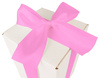 WHITE CARDBOARD BOX - with pink ribbon - 25x15x15cm