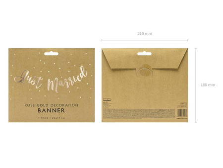 Banner - Just Married - Pink Gold - 20 x 77 cm